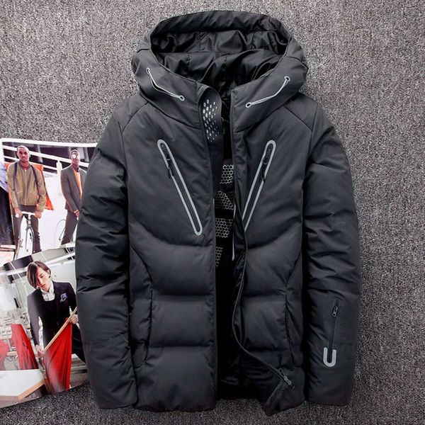 2019 short fashion men's hooded down jacket winter youth leisure down jacket men's thickened warm jacket, Black
2019 short fashion men's hooded down jacket winter youth leisure down jacket men's thickened warm jacket, Black