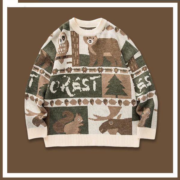 men's sweaters christmas jumper korean sweater men knitted bear pattern block oversized couples casual pullovers male, White;black
men's sweaters christmas jumper korean sweater men knitted bear pattern block oversized couples casual pullovers male, White;black