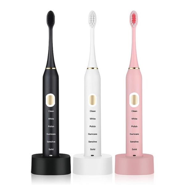 smart electric toothbrush usb rechargeable 6-speed portable household waterproof sonic irrigator superfine soft hair
smart electric toothbrush usb rechargeable 6-speed portable household waterproof sonic irrigator superfine soft hair