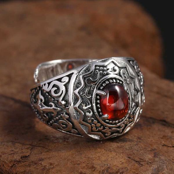 cluster rings real silver red garnet ring for men s990 serling engraved flower fashion pure open jewelry gift, Golden;silver
cluster rings real silver red garnet ring for men s990 serling engraved flower fashion pure open jewelry gift, Golden;silver