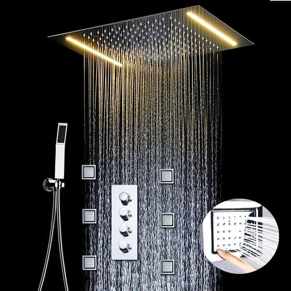 high flow chrome shower set rainfall ceiling bath panel thermostatic 3 functions diverter valve led shower body jets 4 inch
high flow chrome shower set rainfall ceiling bath panel thermostatic 3 functions diverter valve led shower body jets 4 inch