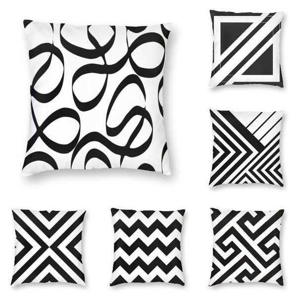cushion/decorative pillow bold black and white stripe modern swirl throw cover bedroom decoration geometric line art sofa cushion covers pil 
cushion/decorative pillow bold black and white stripe modern swirl throw cover bedroom decoration geometric line art sofa cushion covers pil