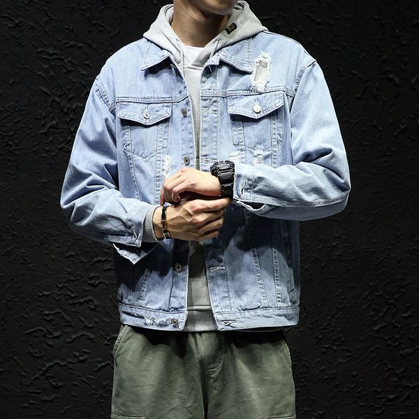 2021 spring autumn new mens lapel m-5xl hip hop wind casual coat cotton plus size denim jacket men hole clothes 8ga7, Black;brown
2021 spring autumn new mens lapel m-5xl hip hop wind casual coat cotton plus size denim jacket men hole clothes 8ga7, Black;brown