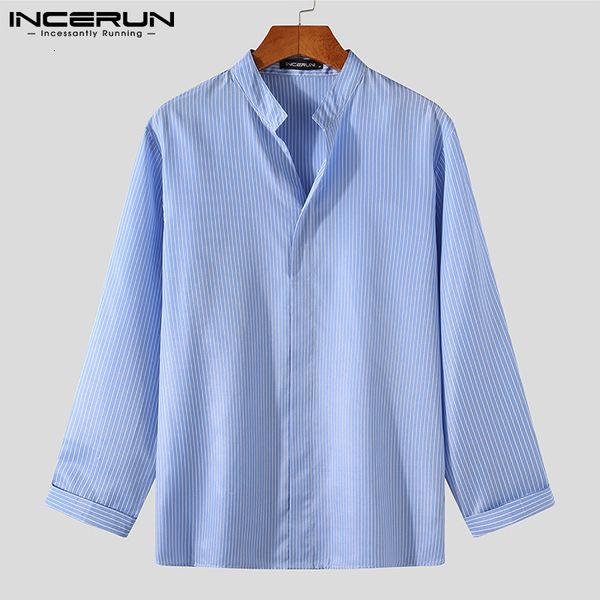 new 2021 men striped shirt v neck long sleeve loose streetwear casual blouse spring fashion leisure camisa masculina s-5xl incerun w87i, White
new 2021 men striped shirt v neck long sleeve loose streetwear casual blouse spring fashion leisure camisa masculina s-5xl incerun w87i, White