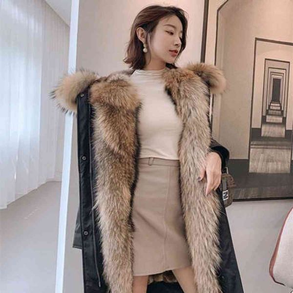 women's fur & faux zity casaco de inverno feminino com pele verdaira, jaqueta natural raposa, roupa rua casual gran, 4e73, Black