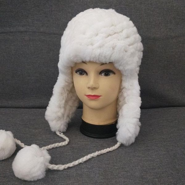 berets 2021 women winter knitted rex fur hat with earflap warm pompom bombers cap female arrival genuine hats femme, Blue;gray
berets 2021 women winter knitted rex fur hat with earflap warm pompom bombers cap female arrival genuine hats femme, Blue;gray