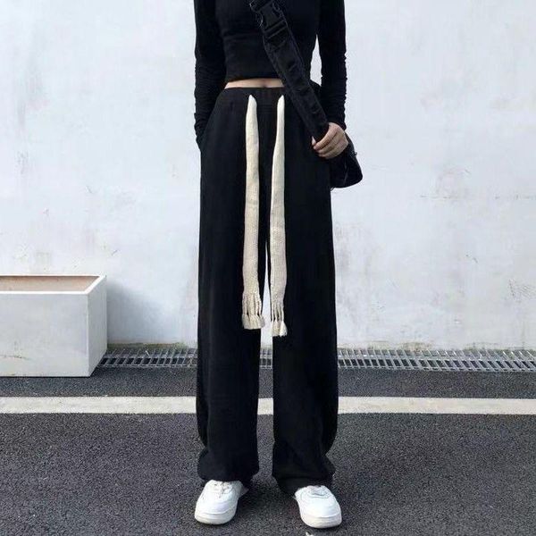 women's pants & capris women spring autumn wild black straight-leg pant student korean fashion streetwear woman clothes casual trousers, Black;white
women's pants & capris women spring autumn wild black straight-leg pant student korean fashion streetwear woman clothes casual trousers, Black;white