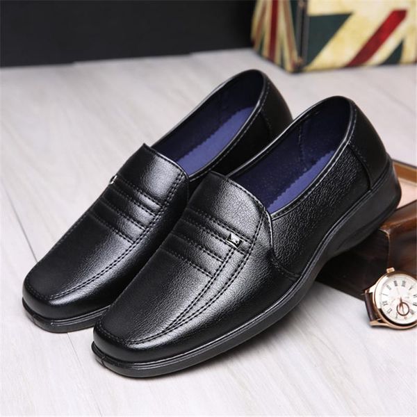 dress shoes 2021 men's business casual for man soft genuine leather, Black