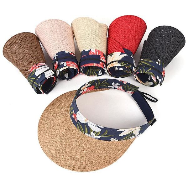 wide brim hats printing collapsible summer sun protection outdoor empty hat adjustable women shading straw visor cap, Blue;gray
wide brim hats printing collapsible summer sun protection outdoor empty hat adjustable women shading straw visor cap, Blue;gray