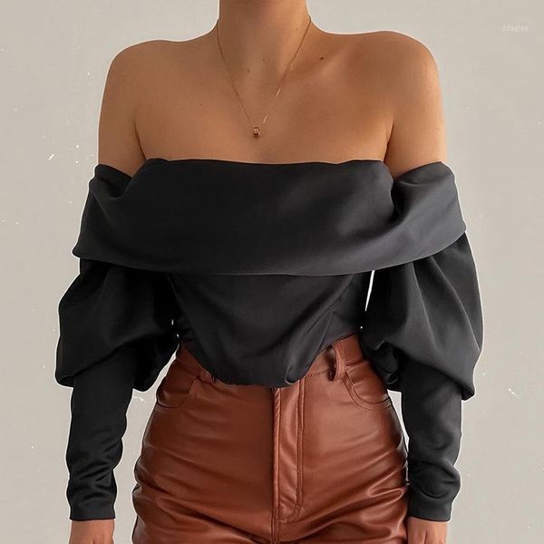 women's blouses & shirts 2021 fashion strapless women summer slash neck shirring long sleeve short crop black temperament, White
women's blouses & shirts 2021 fashion strapless women summer slash neck shirring long sleeve short crop black temperament, White