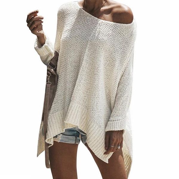 women's sweaters autumn sweater loose plussize bat-sleeve off-the-shoulder knit for women, White;black
women's sweaters autumn sweater loose plussize bat-sleeve off-the-shoulder knit for women, White;black