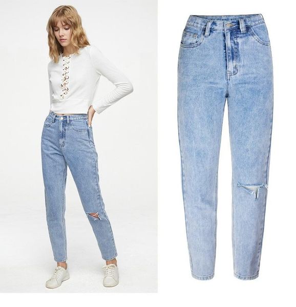 women's jeans classic women loose casual denim pants light blue high waist wash button straight boyfriend style bleached ripped trouser
women's jeans classic women loose casual denim pants light blue high waist wash button straight boyfriend style bleached ripped trouser