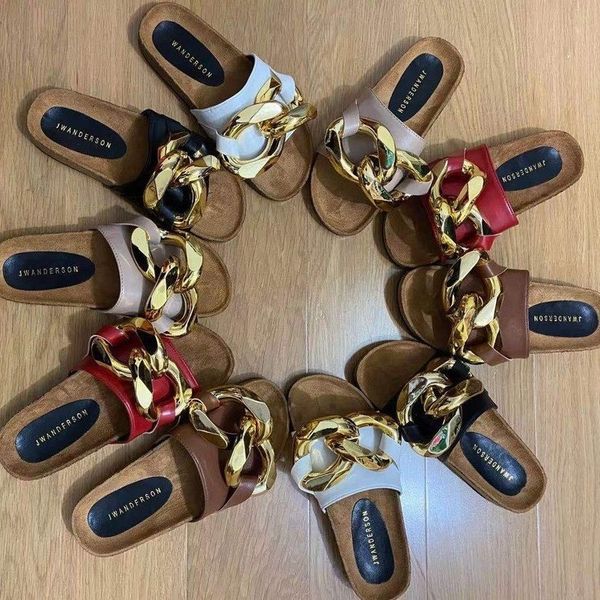 luxury slippers jw big gold chain sandals for women, Black
luxury slippers jw big gold chain sandals for women, Black