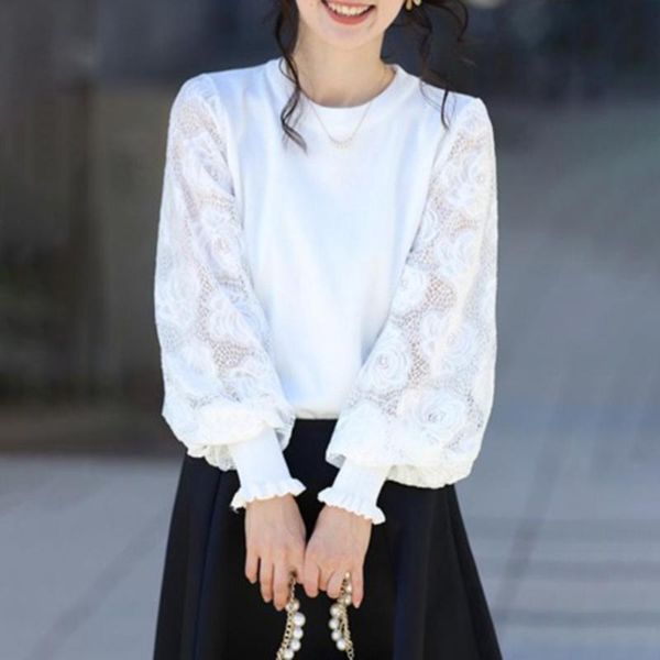 women's sweaters japan style sweater spring autumn korean fashion bud loose simple elegant thin s splicing round neck puff sleeve, White;black
women's sweaters japan style sweater spring autumn korean fashion bud loose simple elegant thin s splicing round neck puff sleeve, White;black