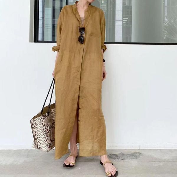 casual dresses summer products ladies shirt dress pure color linen loose thin section temperament commuter long skirt woman clothing we379, Black;gray
casual dresses summer products ladies shirt dress pure color linen loose thin section temperament commuter long skirt woman clothing we379, Black;gray