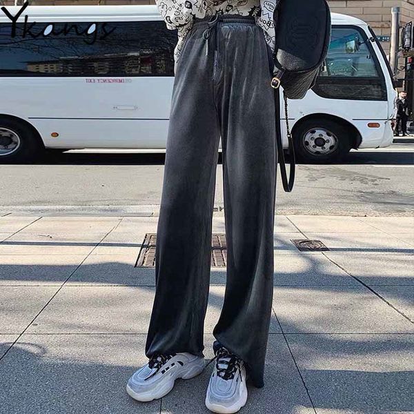2021 women's plus size black casual vintage solid high waist trousers autumn female retro loose veet wide leg pants 68ut, Black;white
2021 women's plus size black casual vintage solid high waist trousers autumn female retro loose veet wide leg pants 68ut, Black;white