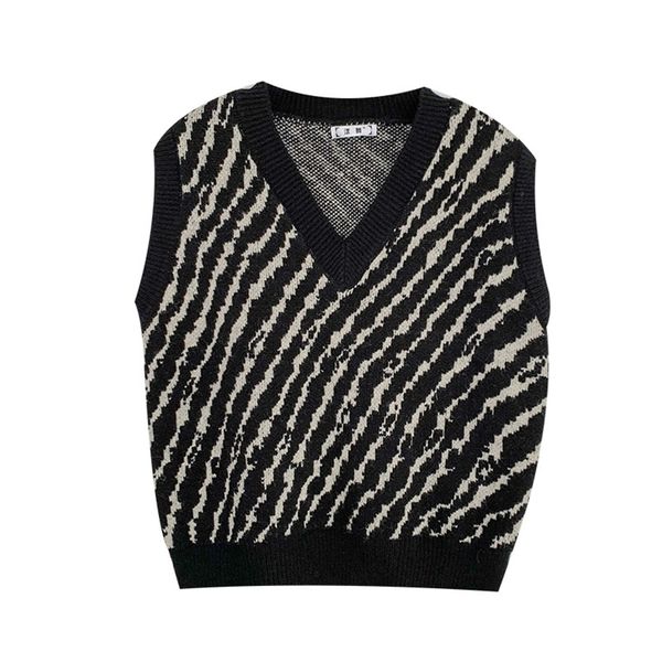 women causal vest sweater fashion spring autumn v neck loose streetwear sleeveless pullover korean woman knit sweaters 210525, Black;white
women causal vest sweater fashion spring autumn v neck loose streetwear sleeveless pullover korean woman knit sweaters 210525, Black;white