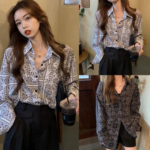 women's blouses & shirts retro design sense niche printing loose and thin long-sleeved shirt blouse 2021, White
women's blouses & shirts retro design sense niche printing loose and thin long-sleeved shirt blouse 2021, White