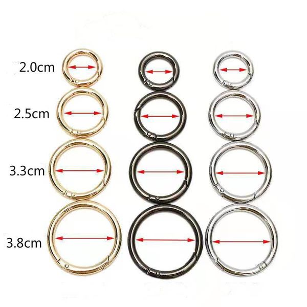 3pcs metal ring buckle open spring bag hardware fittings, Black 
3pcs metal ring buckle open spring bag hardware fittings, Black