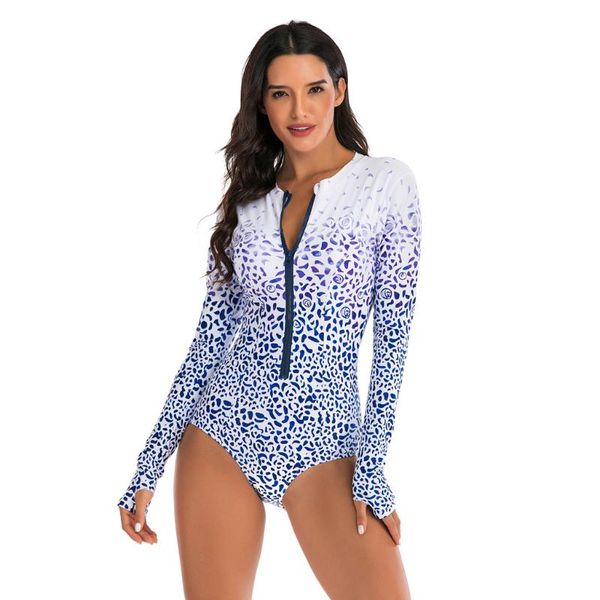 one piece swimsuit women swimwear monokini long sleeve printed female bathing suit surfing zipper bodysuit swim wear beach#y4
one piece swimsuit women swimwear monokini long sleeve printed female bathing suit surfing zipper bodysuit swim wear beach#y4