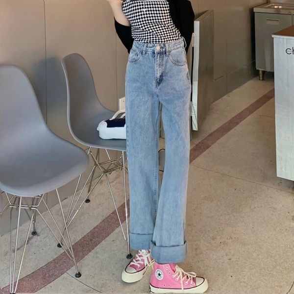women's jeans fall 2021 love pocket street design high waist straight pants, Blue
women's jeans fall 2021 love pocket street design high waist straight pants, Blue