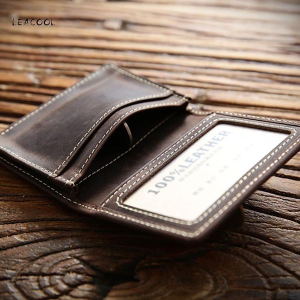 card holders leacool genuine leather holder vintage men short handmade bifold slim small man wallet purse driver license case, Brown;gray
card holders leacool genuine leather holder vintage men short handmade bifold slim small man wallet purse driver license case, Brown;gray