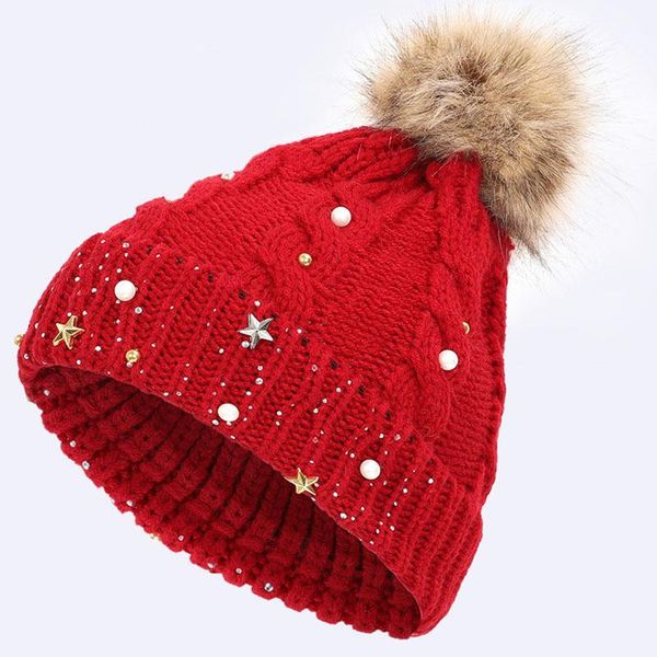 beanies christmas star pearl rhinestone hat for women winter pompom warm knitted cap solid color twist girl lady beanie year gift
beanies christmas star pearl rhinestone hat for women winter pompom warm knitted cap solid color twist girl lady beanie year gift
