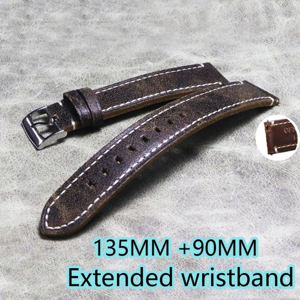 watch bands lengthened cowhide watchbands 20mm 22mm genuine leather vintage wrist strap belt bracelet 135mm+90mm, Black;brown
watch bands lengthened cowhide watchbands 20mm 22mm genuine leather vintage wrist strap belt bracelet 135mm+90mm, Black;brown