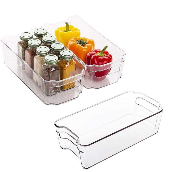 3 pack pantry refrigerator organizer bins for kitchen and cabinet storage,stackable bins with handles
3 pack pantry refrigerator organizer bins for kitchen and cabinet storage,stackable bins with handles