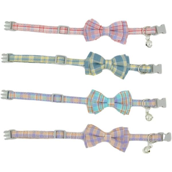 cat collars & leads creative bow-knot pet collar plaid print adjustable size buckle bell kitty fashion accessories supplies
cat collars & leads creative bow-knot pet collar plaid print adjustable size buckle bell kitty fashion accessories supplies