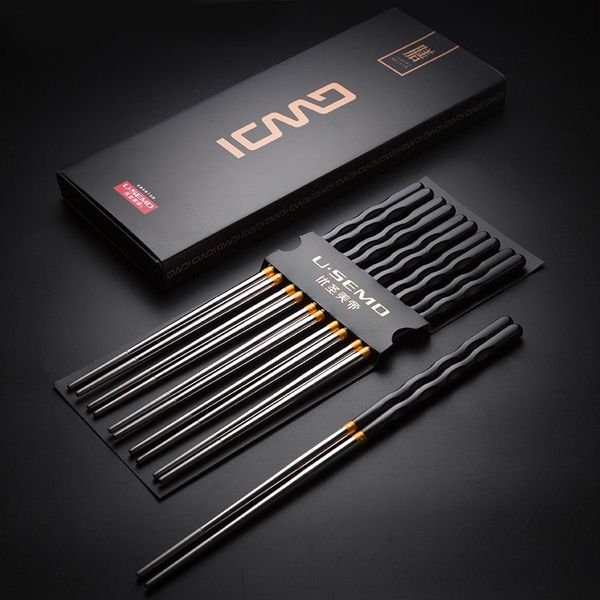 visual touch 5pcs set pack non-slip stainless steel chopsticks reusable tableware dinning japanese chopstick sushi food sticks
visual touch 5pcs set pack non-slip stainless steel chopsticks reusable tableware dinning japanese chopstick sushi food sticks