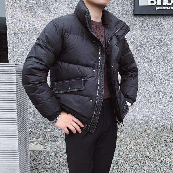 New Style Gentlemen Winter 80% Grey Down Men's Clothing Fashion Turtleneck Denim Warm Jac M9HL, Black
New Style Gentlemen Winter 80% Grey Down Men's Clothing Fashion Turtleneck Denim Warm Jac M9HL, Black