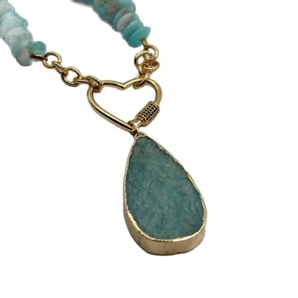 pendant necklaces guaiguai jewelry blue amazonite slice gems long necklace big amazonites 30" handmade for women, Silver
pendant necklaces guaiguai jewelry blue amazonite slice gems long necklace big amazonites 30" handmade for women, Silver