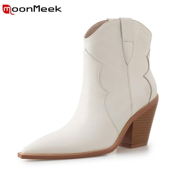 boots moonmeek 2022 ankle arrival conise pointed toe women shoes slip on genuine leather elegant lady, Black
boots moonmeek 2022 ankle arrival conise pointed toe women shoes slip on genuine leather elegant lady, Black