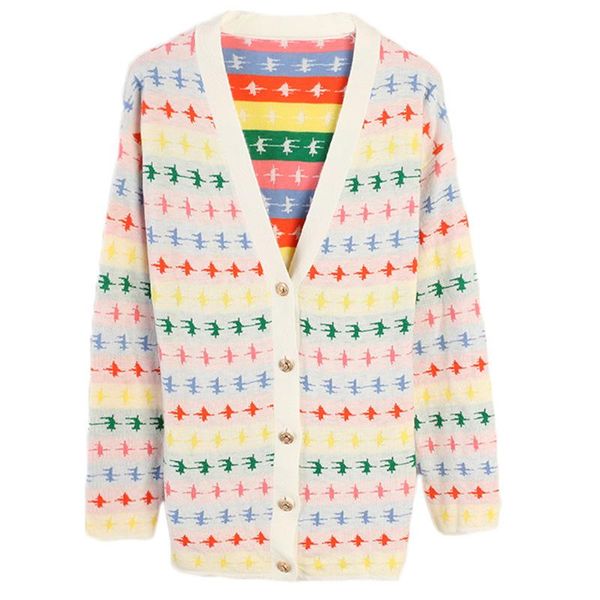 street chic women new sweater jacquard embroidery v-neck long sleeve loose knit cardigan jacket 2021 spring coat, White
street chic women new sweater jacquard embroidery v-neck long sleeve loose knit cardigan jacket 2021 spring coat, White