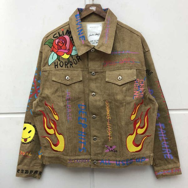 men's jackets ss readymade denim jacket men women 1:1 quality flame embroidery retro wash coats clothing l06x vnjy, Black;brown
men's jackets ss readymade denim jacket men women 1:1 quality flame embroidery retro wash coats clothing l06x vnjy, Black;brown