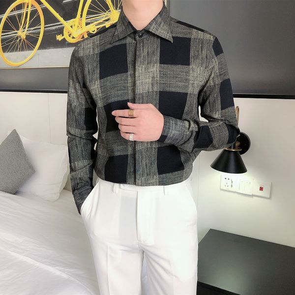 2021 men's fashionable shirts plaid with long sleeves casual thin dressed in business korean shirt streetwear hairdresser blouse z6bk, White;black
2021 men's fashionable shirts plaid with long sleeves casual thin dressed in business korean shirt streetwear hairdresser blouse z6bk, White;black