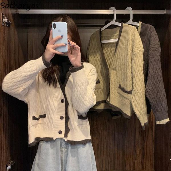 women's knits & tees women cardigan panelled design v-neck retro all-match outwear soft knitted sweaters gentle loose-fitting korean fa, White
women's knits & tees women cardigan panelled design v-neck retro all-match outwear soft knitted sweaters gentle loose-fitting korean fa, White