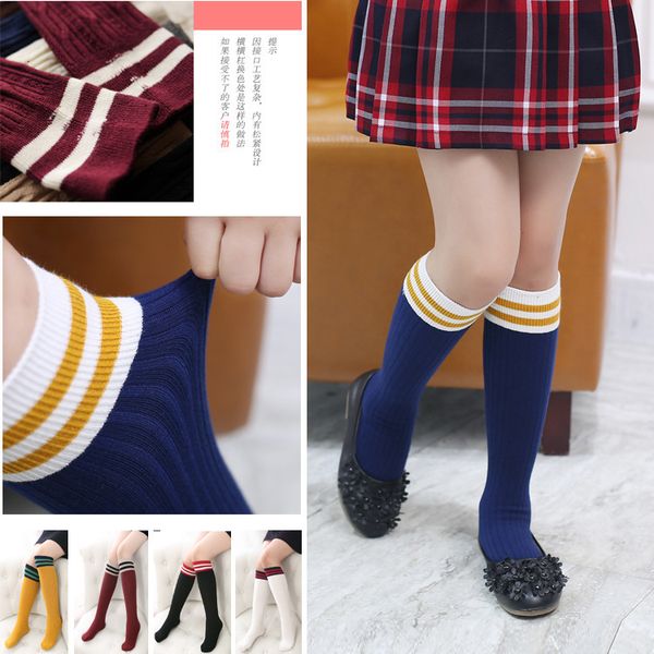 spring and autumn color stripe two bars children' pile cotton socks knee high student girls' stockings, Red;black
spring and autumn color stripe two bars children' pile cotton socks knee high student girls' stockings, Red;black