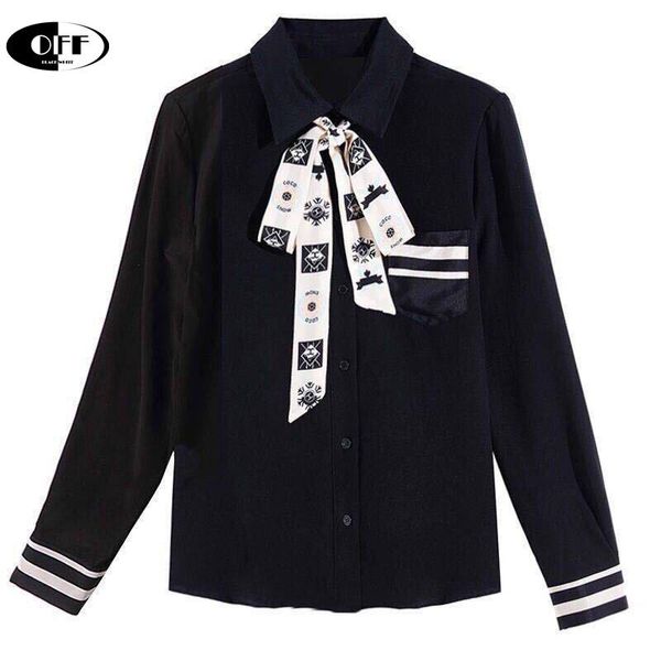 women's blouses & shirts autumn spring lady office work blouse casual bow black woman shirt stripe celebrity elegant ladies, White
women's blouses & shirts autumn spring lady office work blouse casual bow black woman shirt stripe celebrity elegant ladies, White