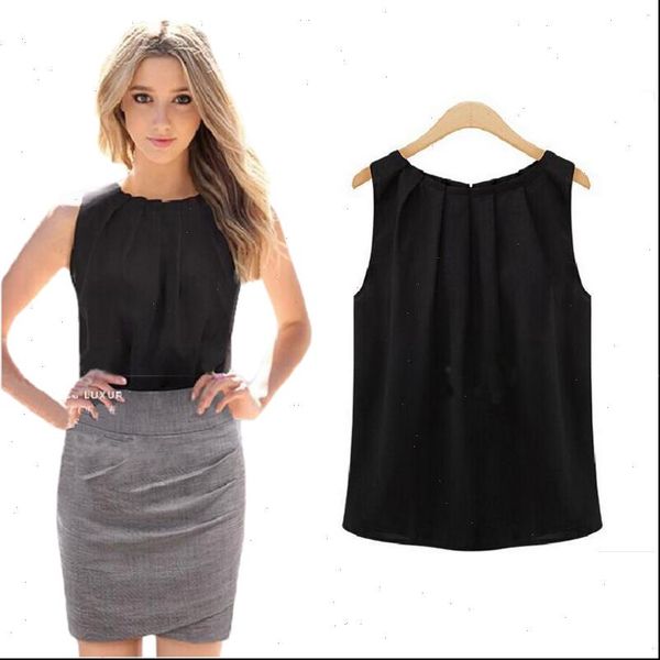 fold tank women streetwear loose casual chiffon solid sleeveless vest summer o neck black women clothing, White
fold tank women streetwear loose casual chiffon solid sleeveless vest summer o neck black women clothing, White