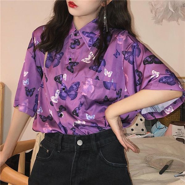 women's blouses & shirts jacket y2k shirt vintage loose casual clothes blusas mujer de moda blouse butterfly pattern goth, White
women's blouses & shirts jacket y2k shirt vintage loose casual clothes blusas mujer de moda blouse butterfly pattern goth, White