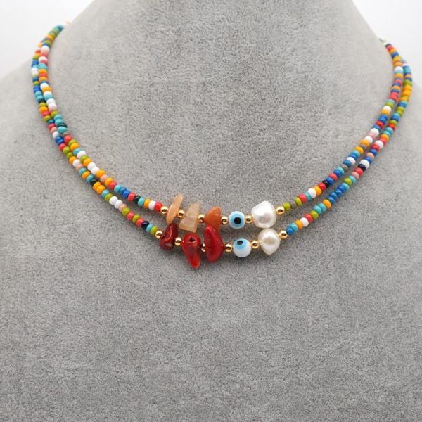 chokers bohemian necklace choker evil eye natural stone colorful summer beads 2021 handmade for women, Golden;silver
chokers bohemian necklace choker evil eye natural stone colorful summer beads 2021 handmade for women, Golden;silver