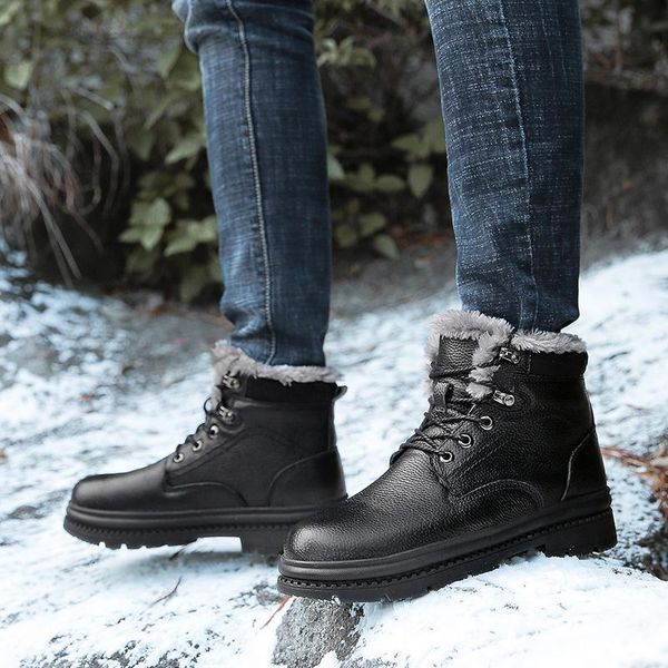 boots genuine leather casual shoes men winter warm plush male comfortable work ankle hx-224, Black
boots genuine leather casual shoes men winter warm plush male comfortable work ankle hx-224, Black