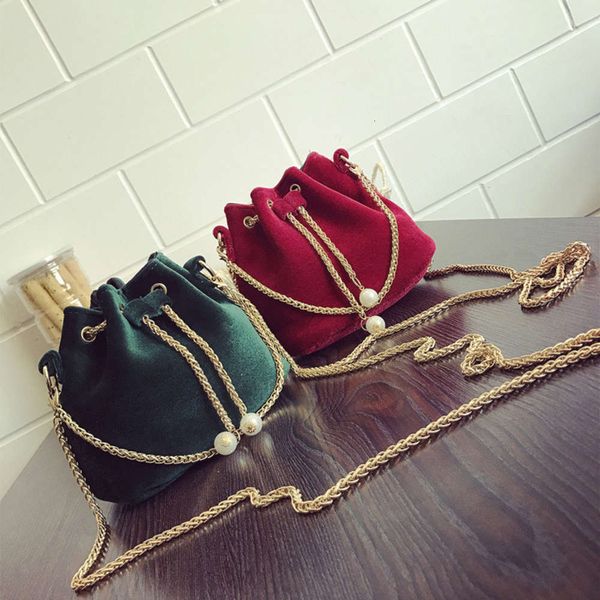 hbp 2021 new korean fashion portable small slanting across chain velvet zero wallet single shoulder mini bucket women's bag