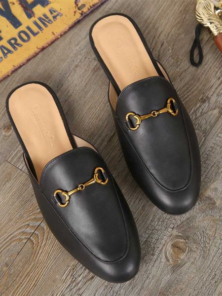 slippers men's wear leather flat 2021 summer new breathable horse buckle muller shoes zlh, Black
slippers men's wear leather flat 2021 summer new breathable horse buckle muller shoes zlh, Black