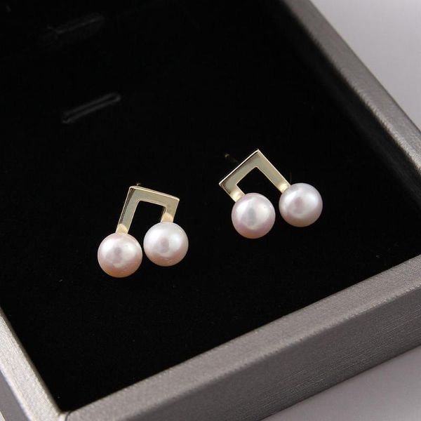 925 sterling silver freshwater pearl stud earrings for women 6-7mm white pearl musical note earrings fine jewelry, Golden;silver
925 sterling silver freshwater pearl stud earrings for women 6-7mm white pearl musical note earrings fine jewelry, Golden;silver
