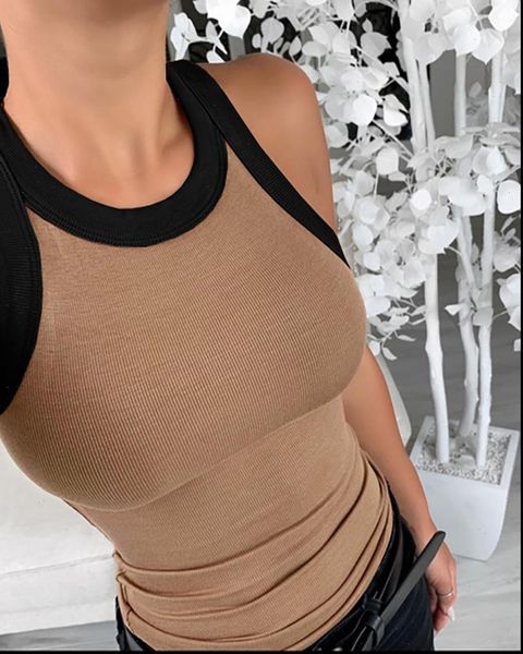 2021 new summer women colorblock contrast binding tank casual sleeveless vest drop shipping good quality, White
2021 new summer women colorblock contrast binding tank casual sleeveless vest drop shipping good quality, White