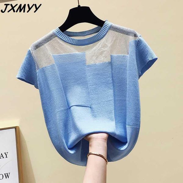 women's t-shirt icclek 2021 patchwork ice silk knit blusas mujer de moda o-neck short sleeve pullover fashion slim blusa, White
women's t-shirt icclek 2021 patchwork ice silk knit blusas mujer de moda o-neck short sleeve pullover fashion slim blusa, White