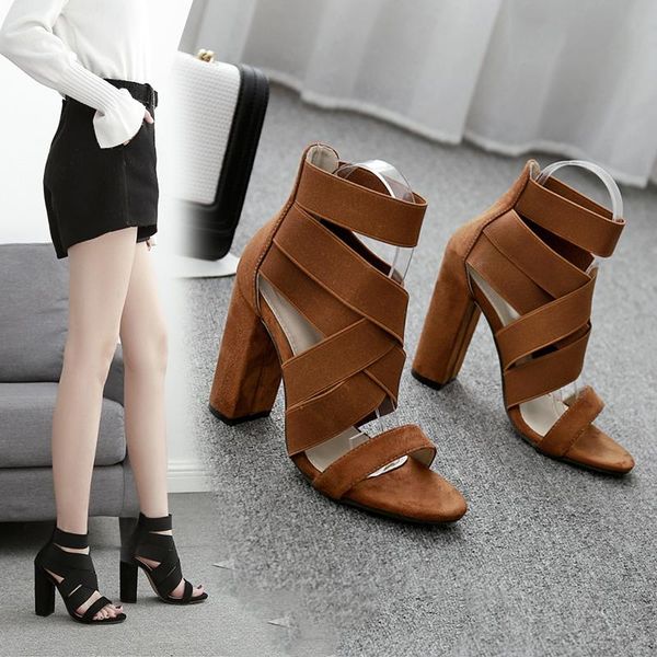 dress shoes high heels summer female sandals solid color single 10cm open toe elastic band gladiator, Black
dress shoes high heels summer female sandals solid color single 10cm open toe elastic band gladiator, Black